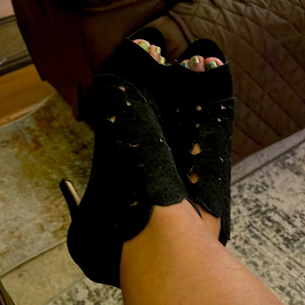 Adrienne Vittadini Black Suede Bootie